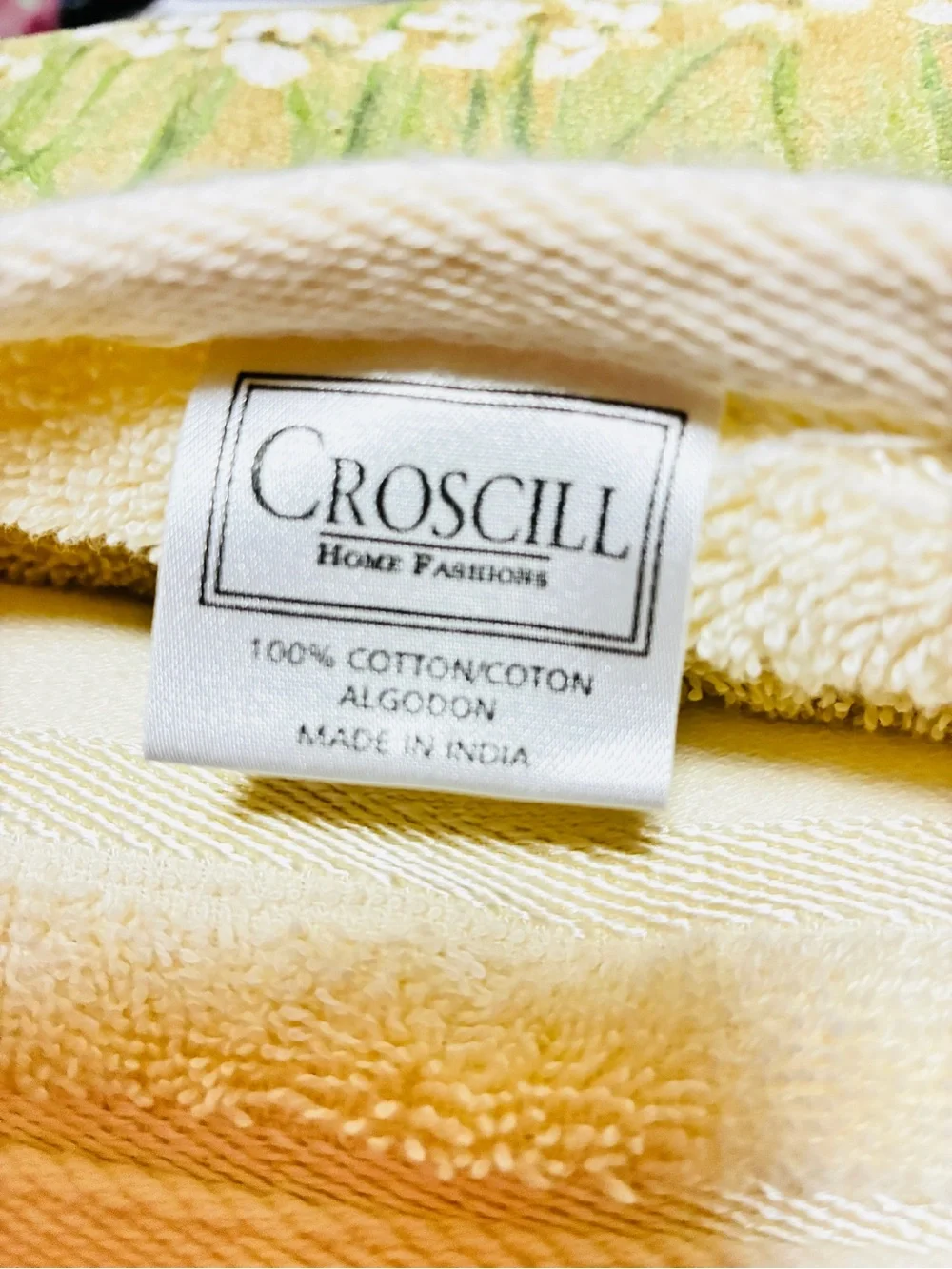 VTG Croscill Floral Cream Orchid Cotton Towel Set 4pc 2 Towels / 2 Hand towels